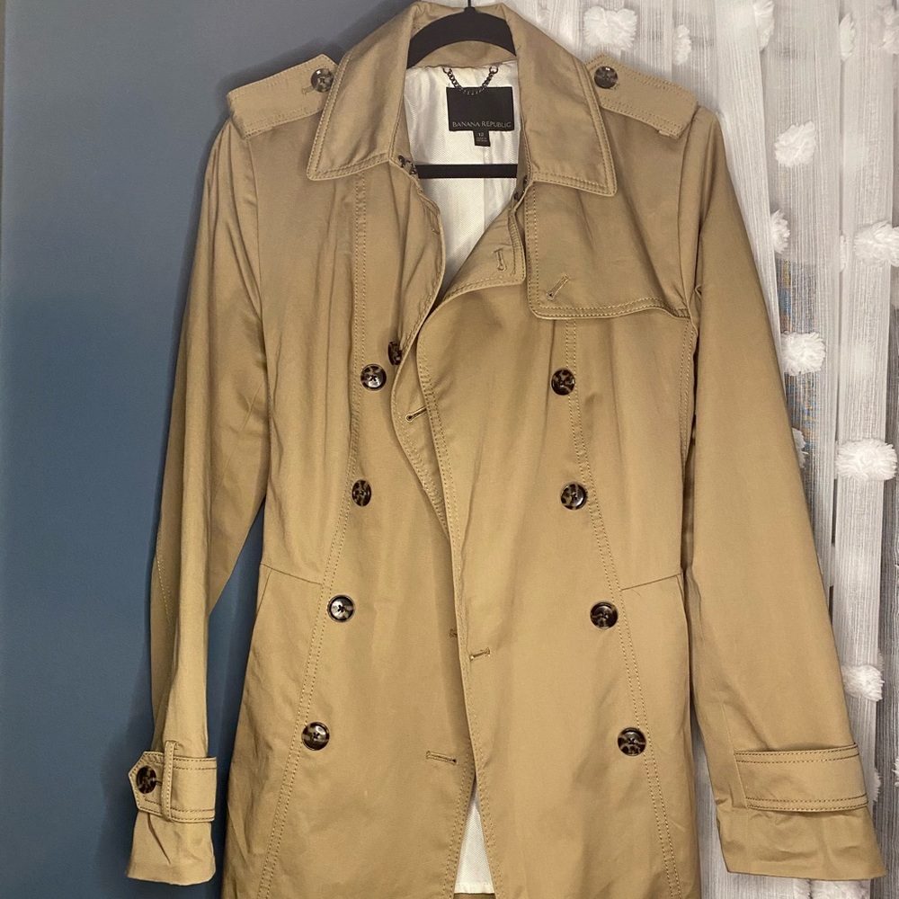 banana republic short trench coat